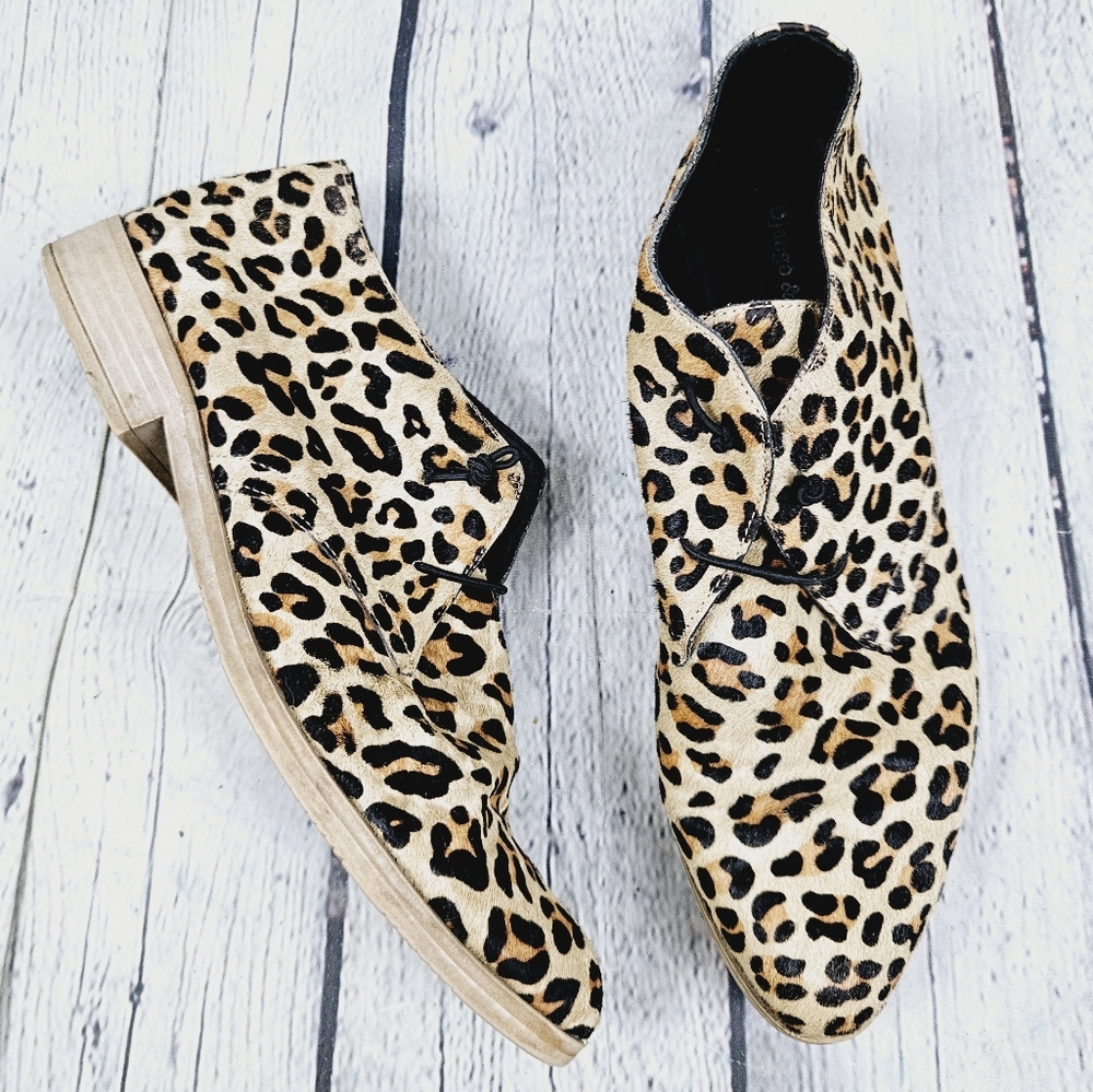 DJANGO & JULIETTE | Karaf ocelot pony hair leather slipon laceup ankle boots